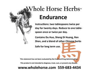 Whole Horse Endurance for racehorse, Endurance Horse