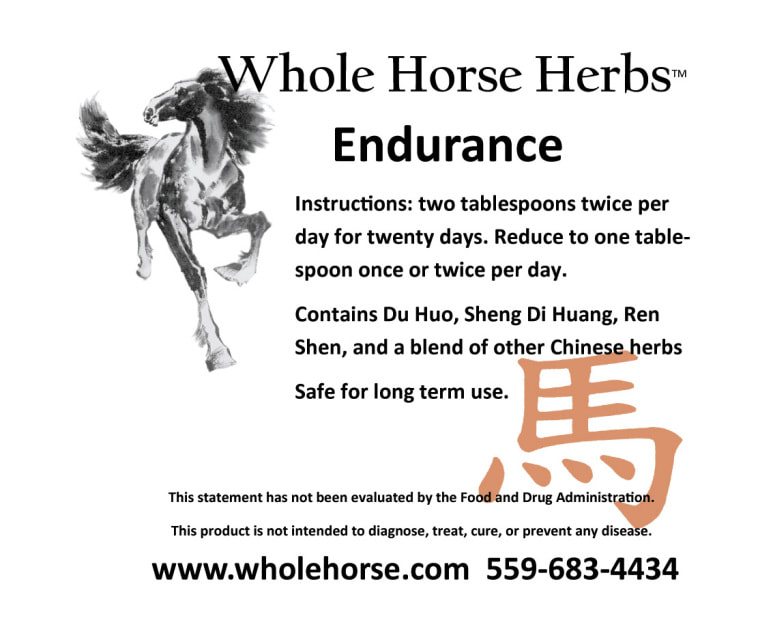 Whole Horse Endurance formula for racehorses, hunters, jumpers, dressage and rodeo horses