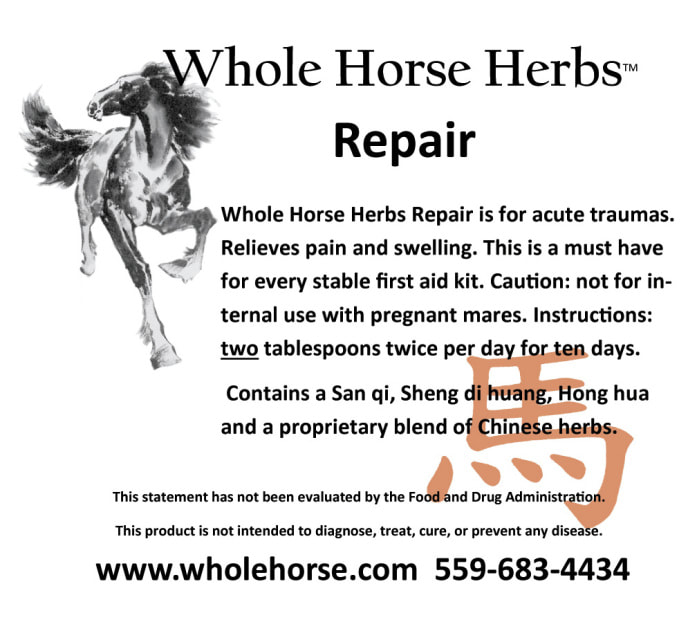 Whole Horse Repair helps recovery from acute trauma or injury, hunter, jumper, dressage, cutting, barrel racing, rodeo