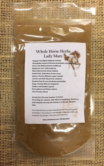Whole Horse Herbs Lady Mare to calm your nervous mare
