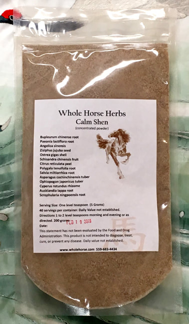 Whole Horse Herb Calm Shen for anxiety, nervousness, confinement and moody mares